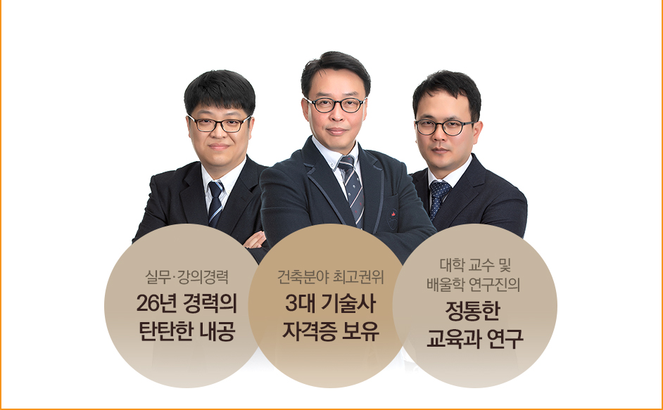 25년 경력의 탄탄한 내공,3대 기술사 자격증 보유, 정통한 교육과 연구